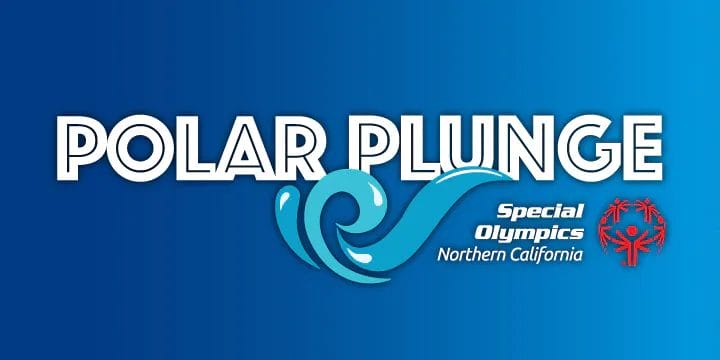 The logo for Polar Plunge Special Olympics Northern California featuring a wakesurf boat.