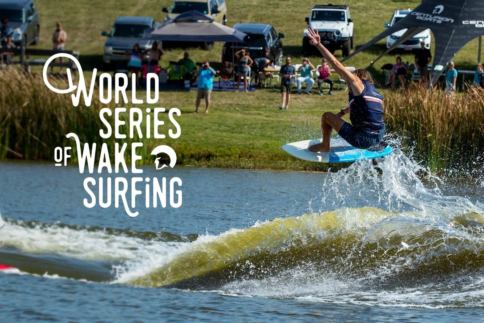 World series of wakesurfing, showcasing the best wakeboat and wakesurf board skills.