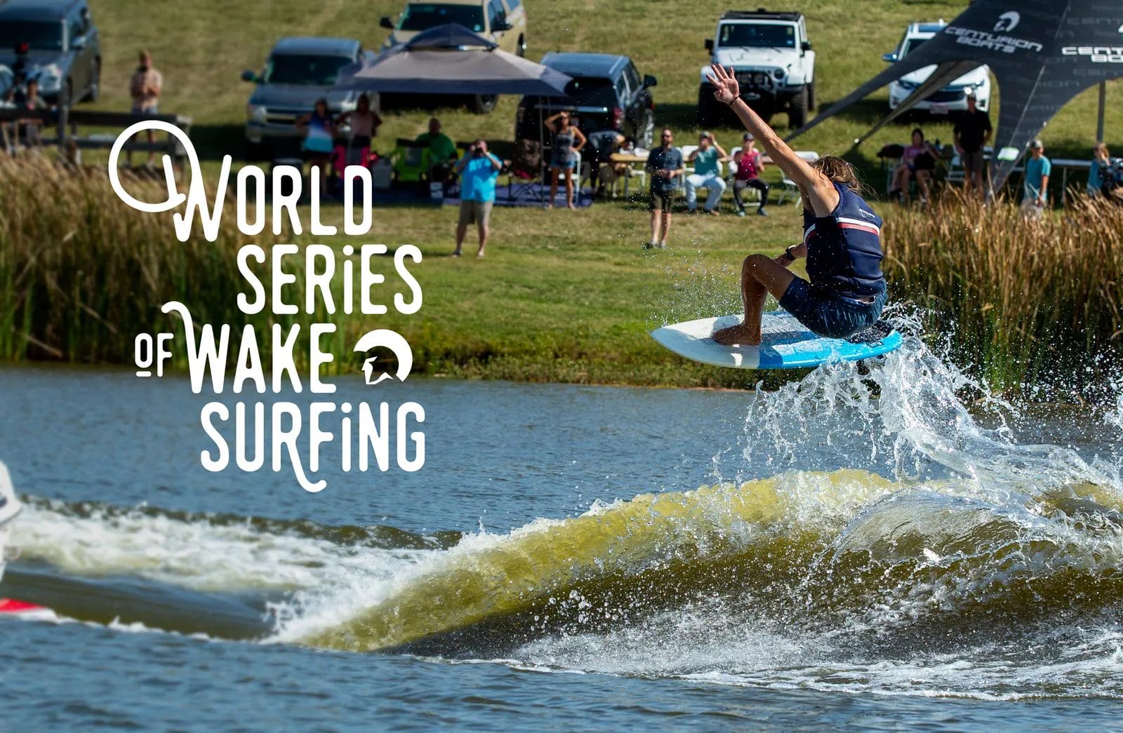 World series of wakesurfing, showcasing the best wakeboat and wakesurf board skills.
