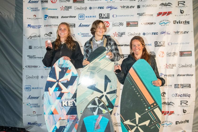 A group of people posing with their surfboards during the 2024 WWSC.