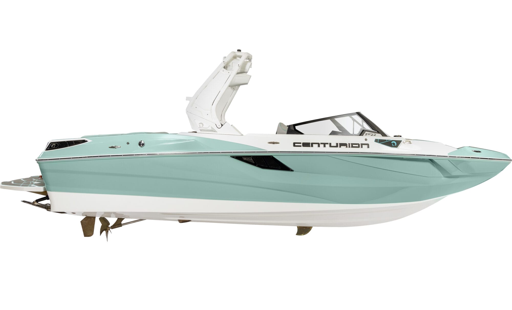 A Centurion Fe22 boat on a white background.